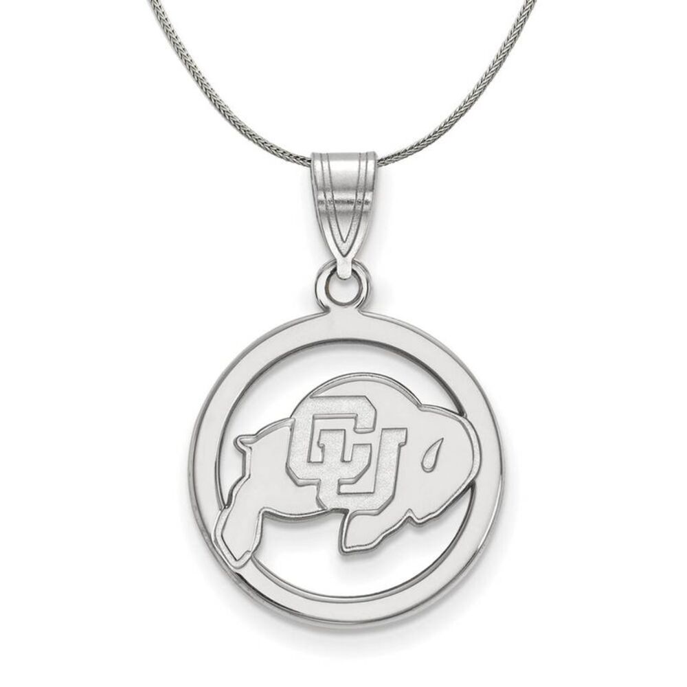 Sterling Silver U. of Colorado Small Circle Necklace - 24 Inch